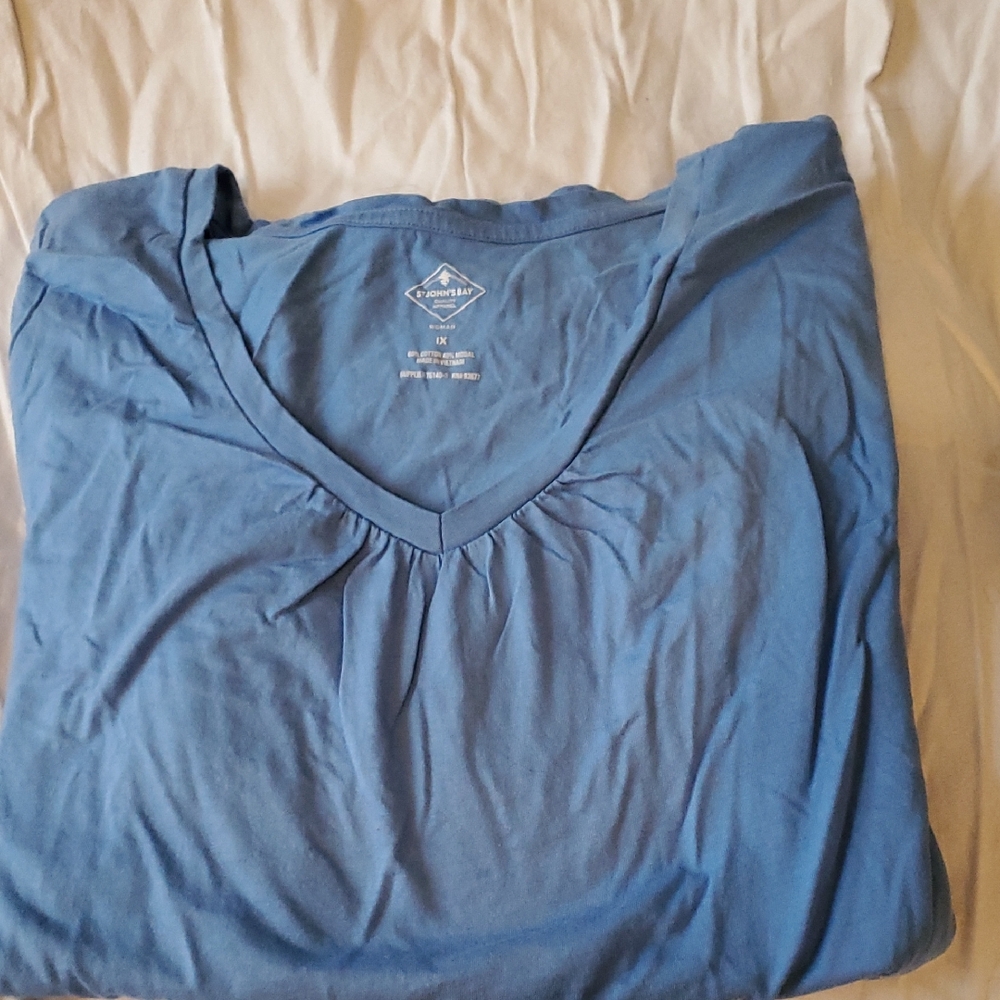 NWOT St. John's Bay Blue Casual Top